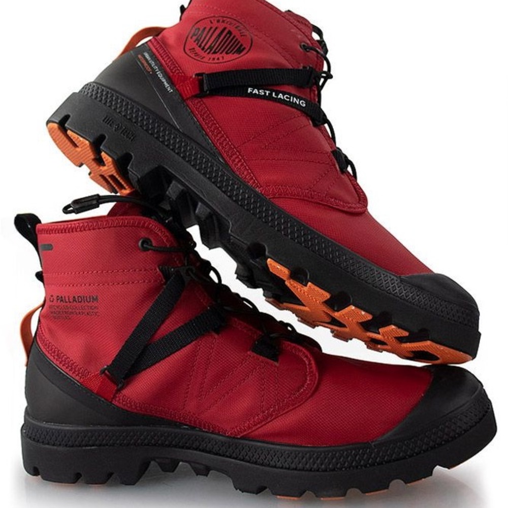 SALSA RED WATERPROOF SNEAKER BOOTS PALLADIUM